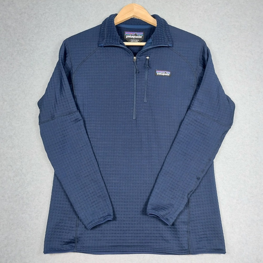 Patagonia R1 Regulator Womens Large Blue Fleece Pullover 1/4 Zip Polartec